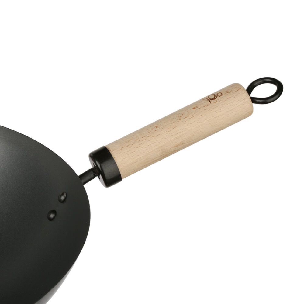 Wok com cabo de madeira 35cm,  Wok com cabo de madeira 35cm