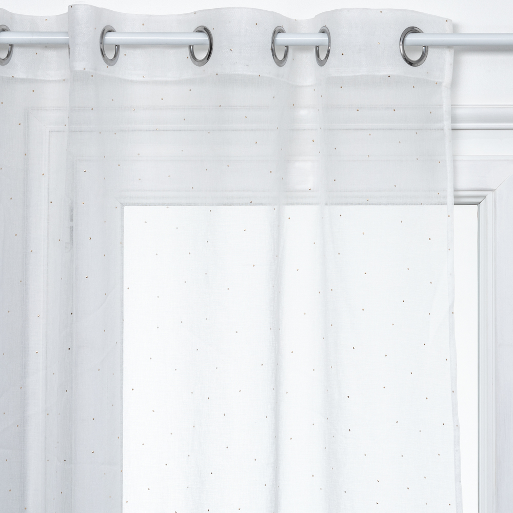 Cortina 3d com pontos dourados 140x240cm