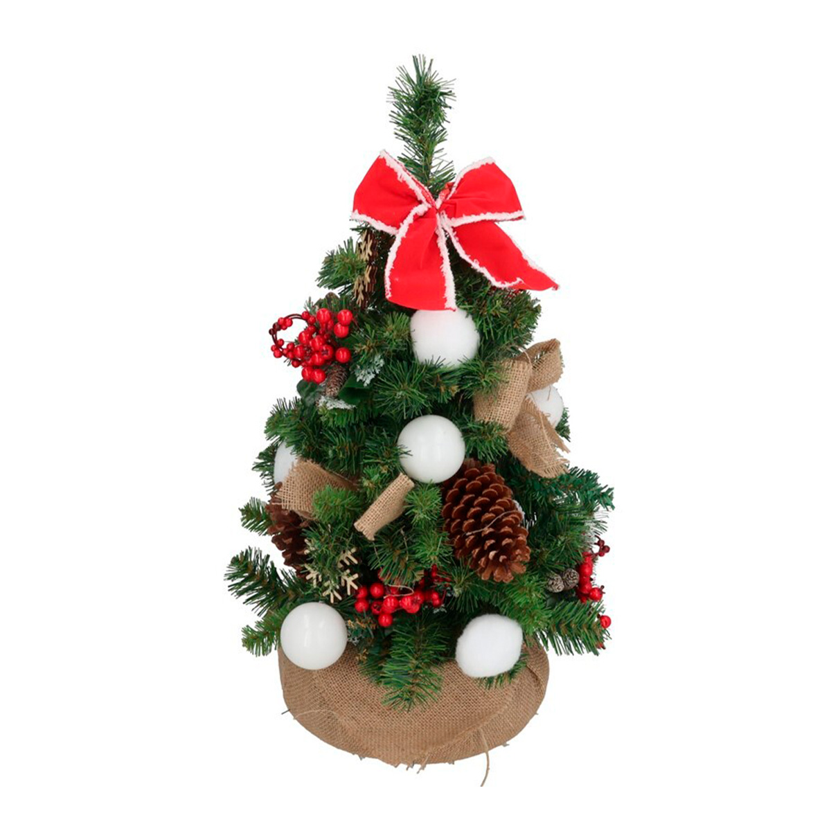 &Aacute;rvore de natal decorativa com bolas 60cm