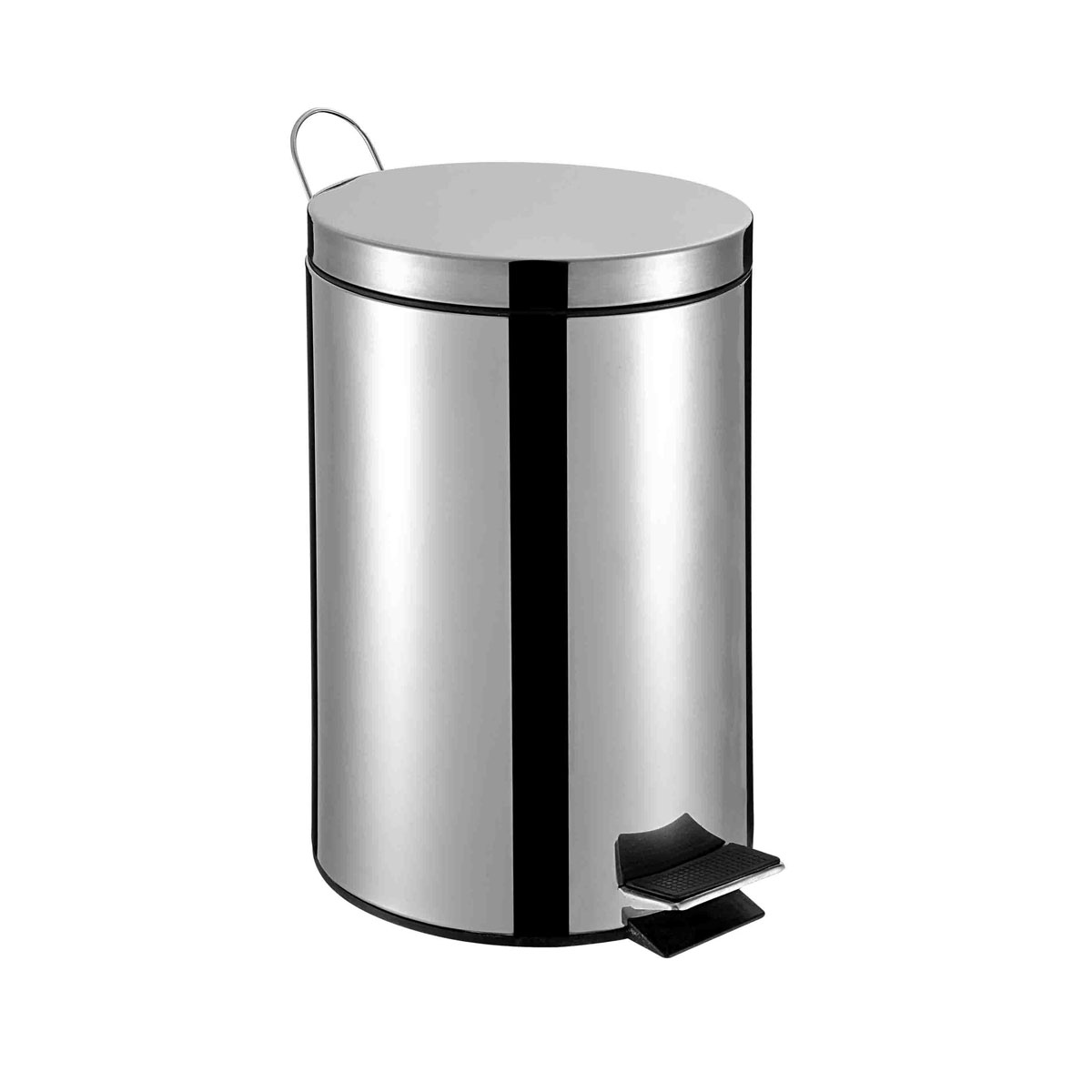 Balde wc com pedal prateado 3l