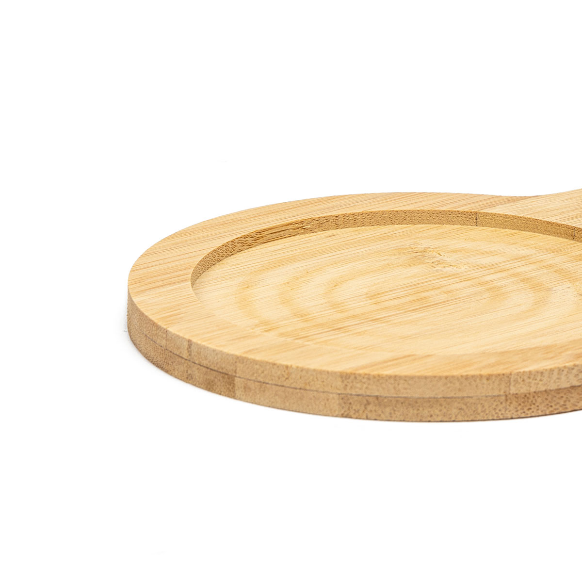 Colher de cer&acirc;mica com base em bambu