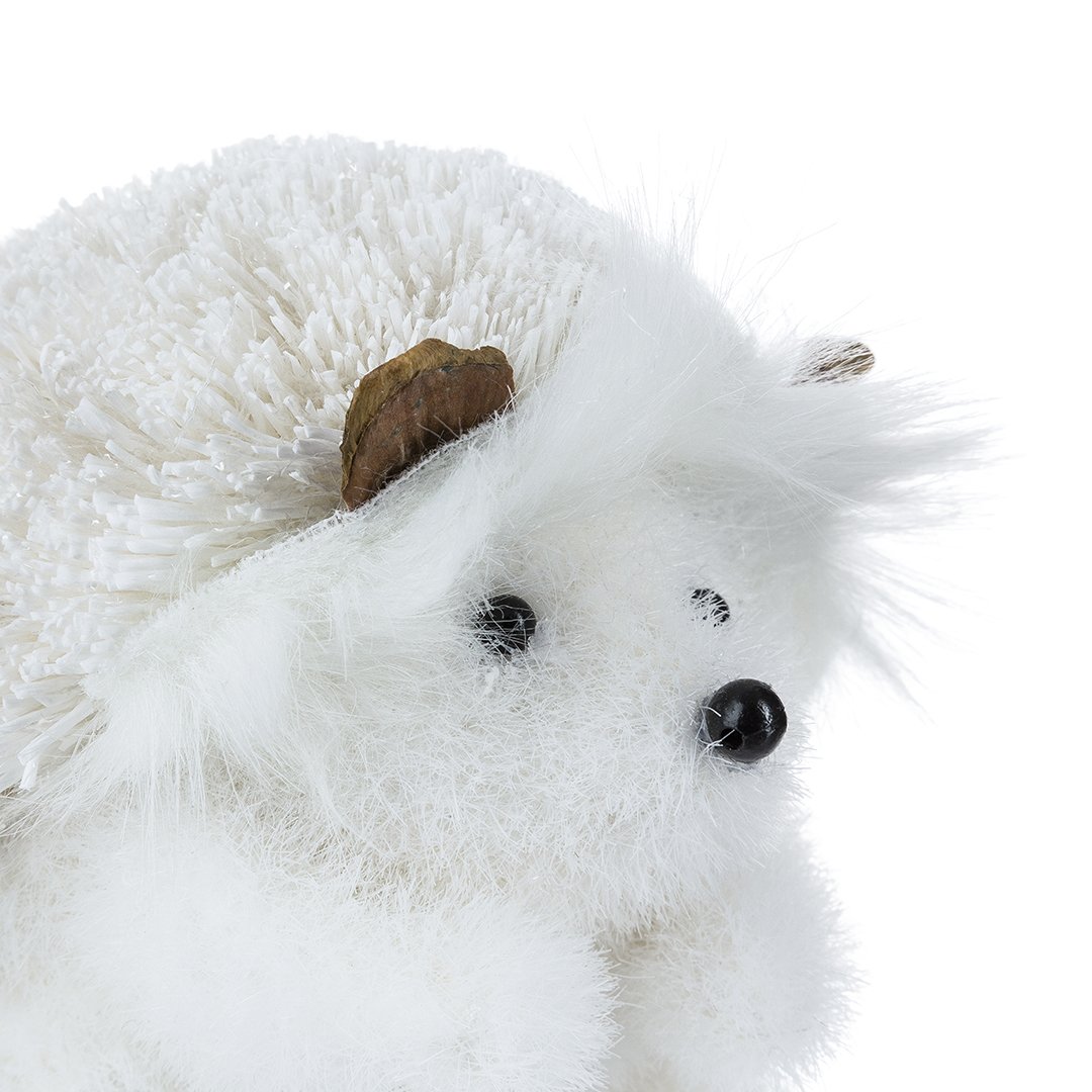 Figura ouriço branco com pelo,  Figura ouriço branco com pelo