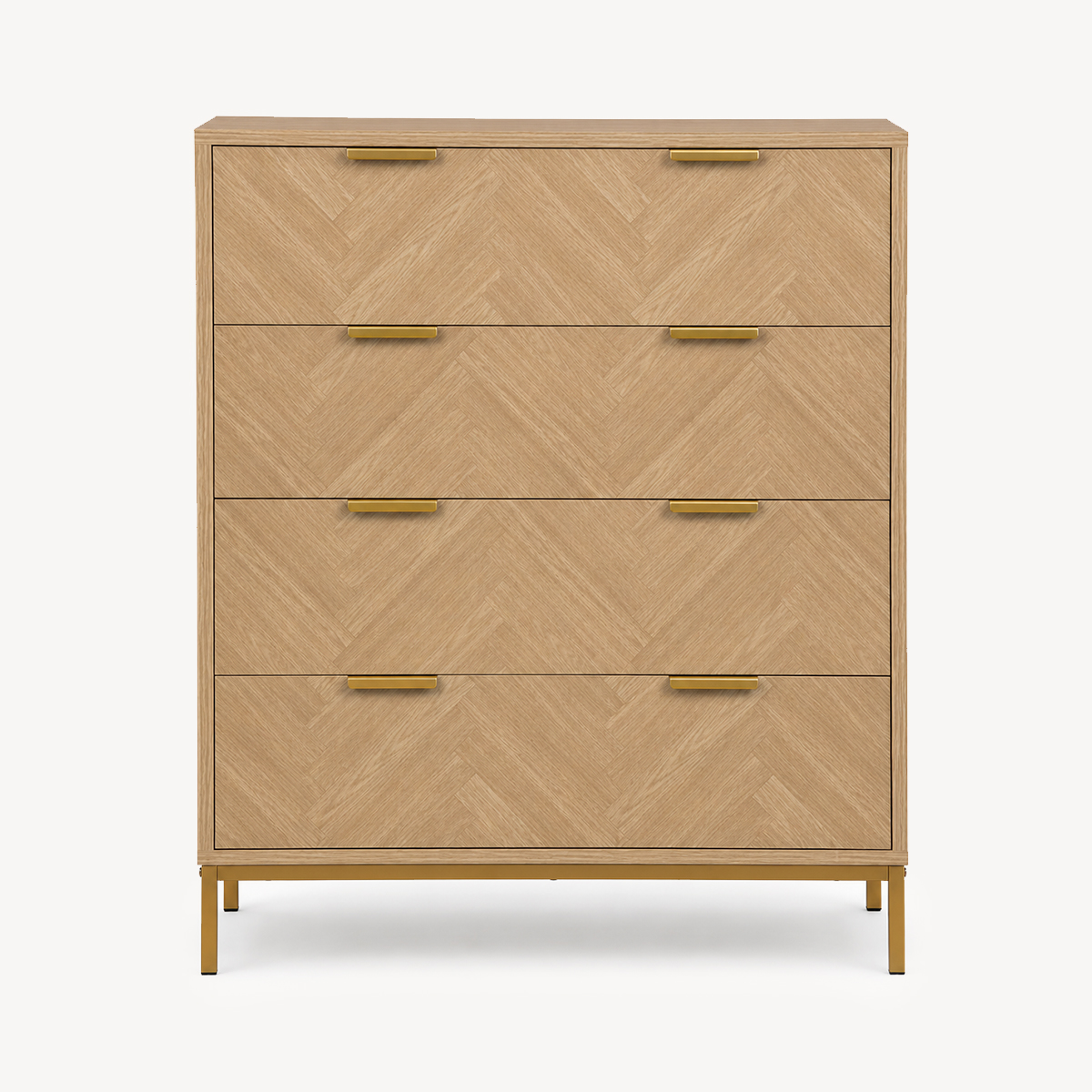 C&oacute;moda CHEVRON bege com 4 gavetas