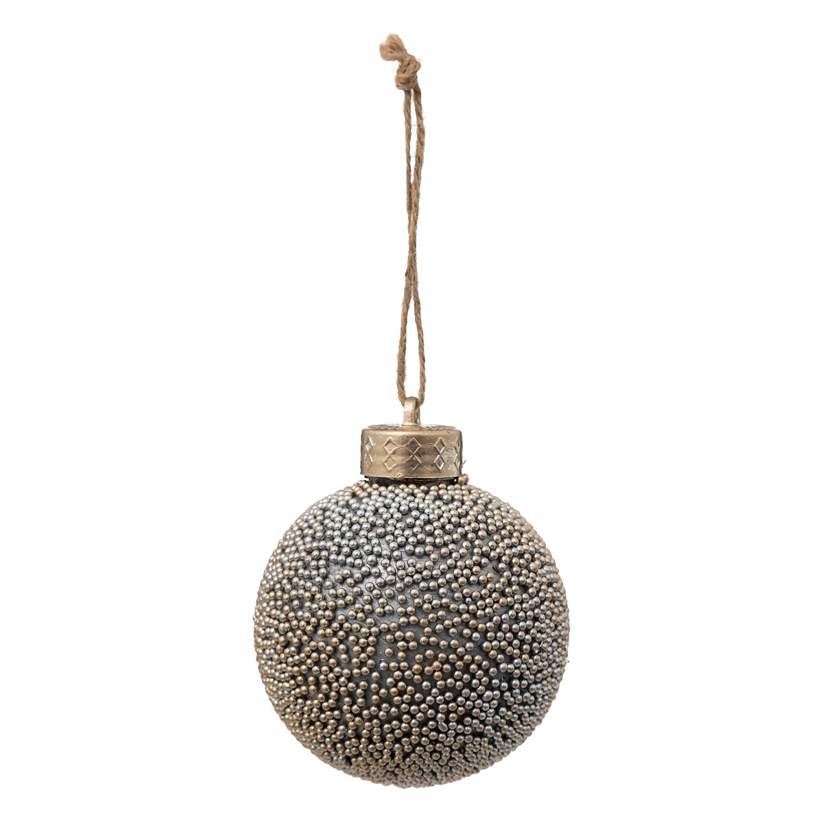 Bola prateada com missangas 8cm