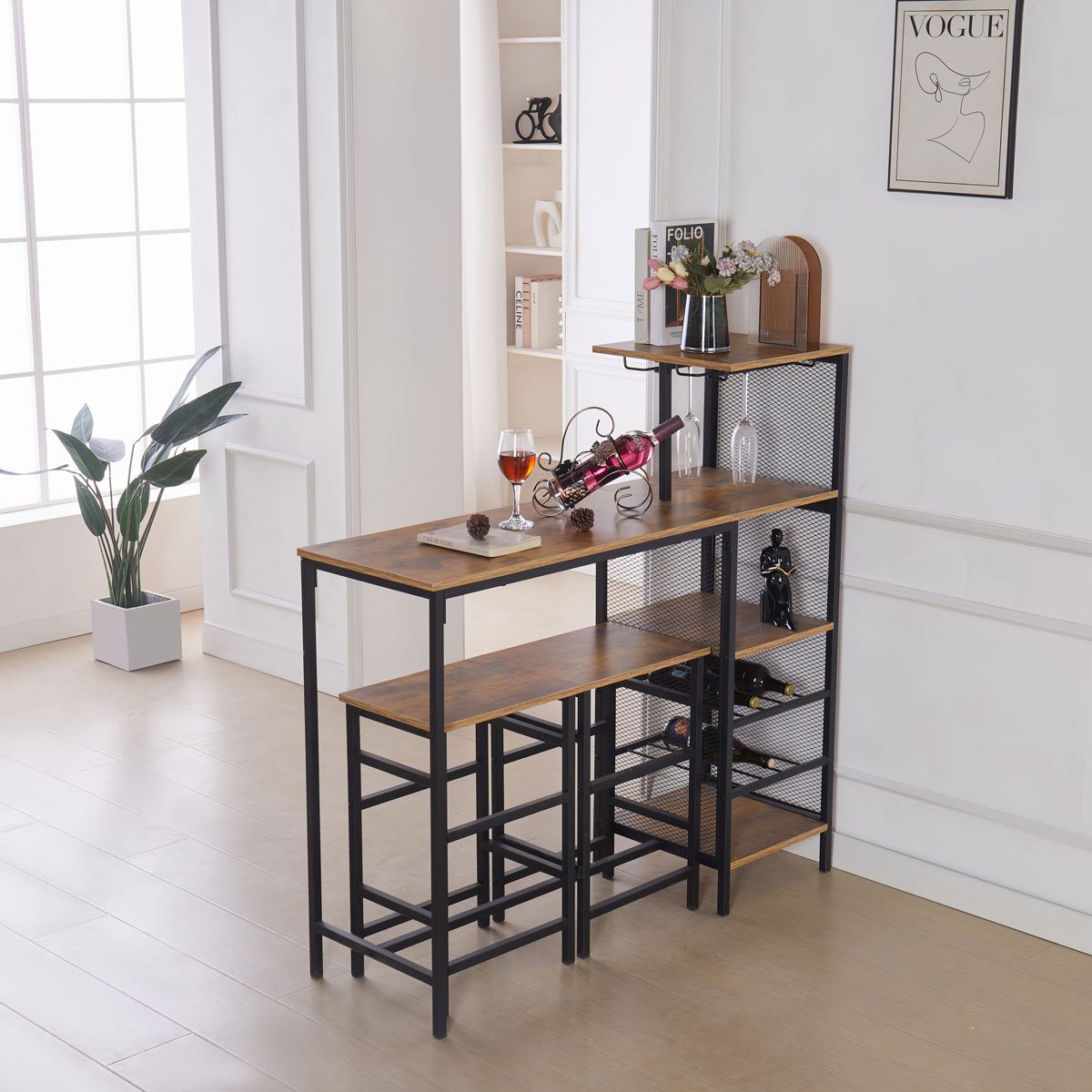 Conjunto de bar DAHLIA mesa 2 bancos