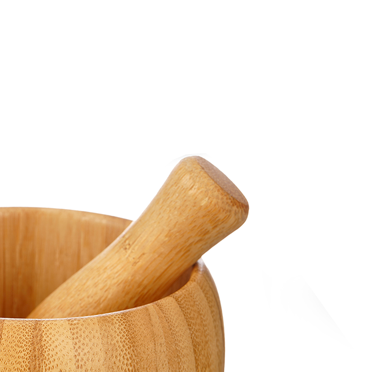 Almofariz em bambu com pil&atilde;o