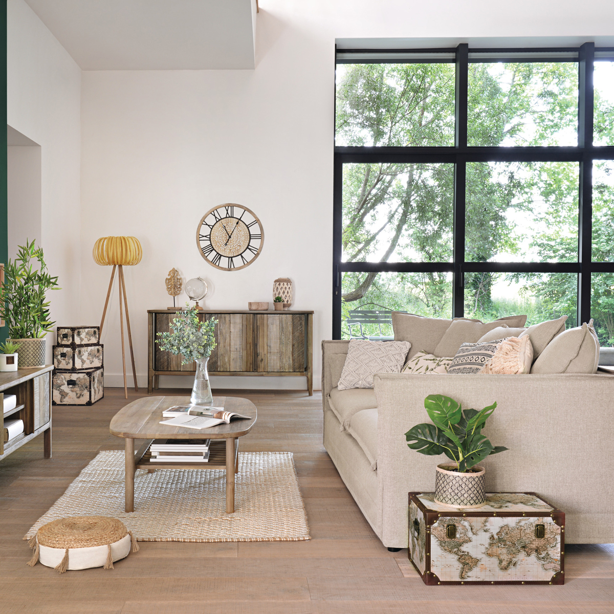 Baú decoração mundo ANZO 29x57cm