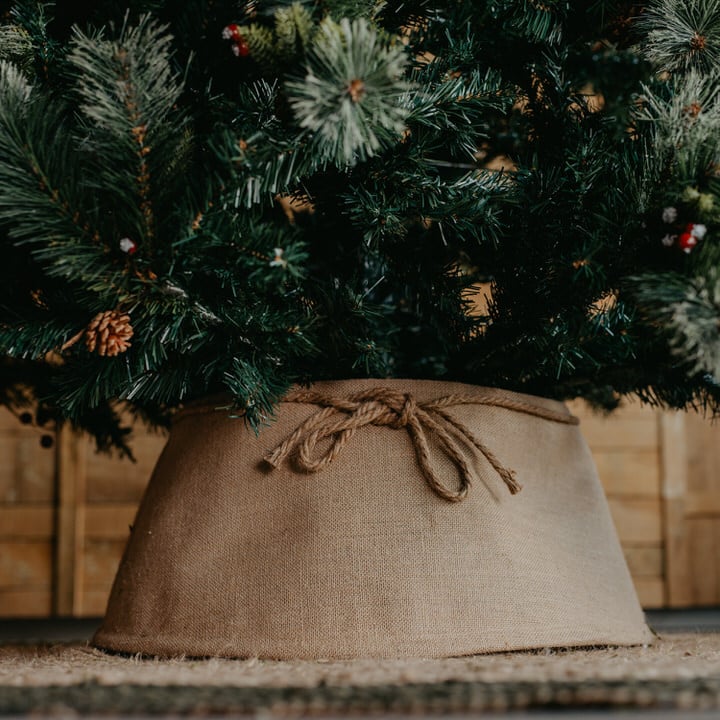 Base em juta para &aacute;rvore de natal