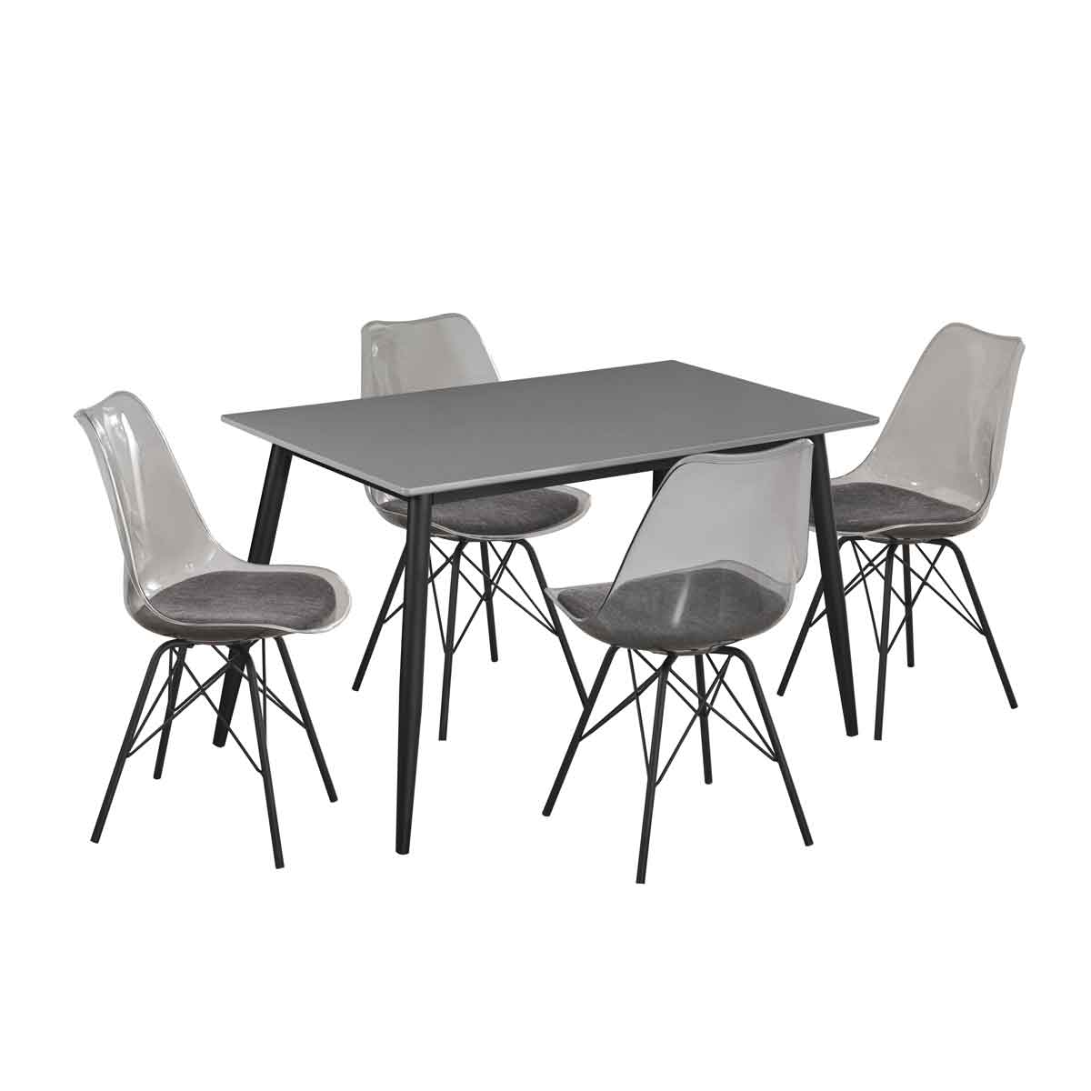 Conjunto De Mesa E 4 Cadeiras Cinza Sky