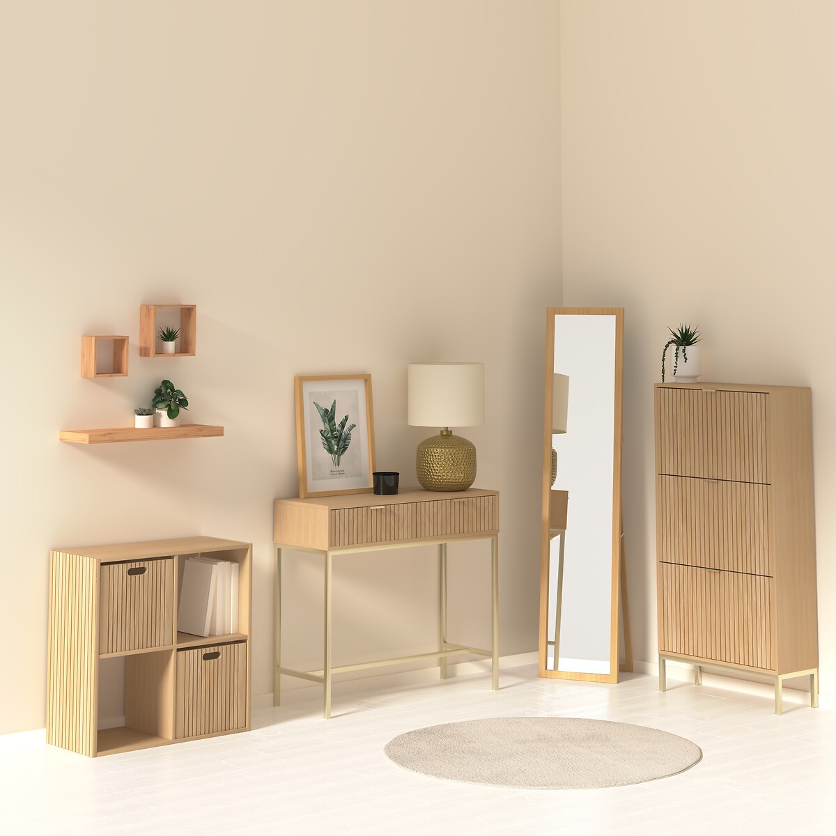 Estante MIX TASSO com 4 módulos castanha em mdf