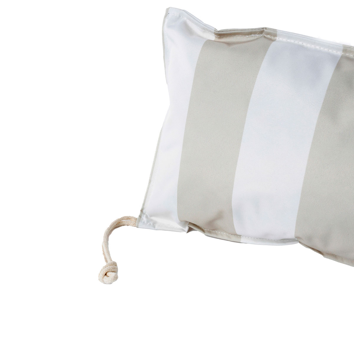 Almofada praia imperme&aacute;vel riscas branco e bege