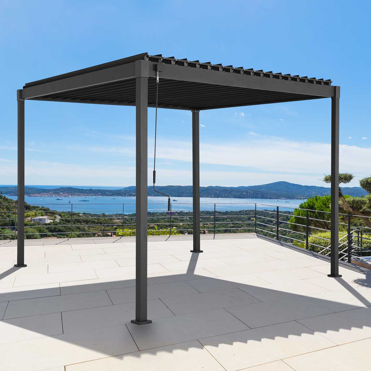 P&eacute;rgola HOKIA cinza graphite 3x3m