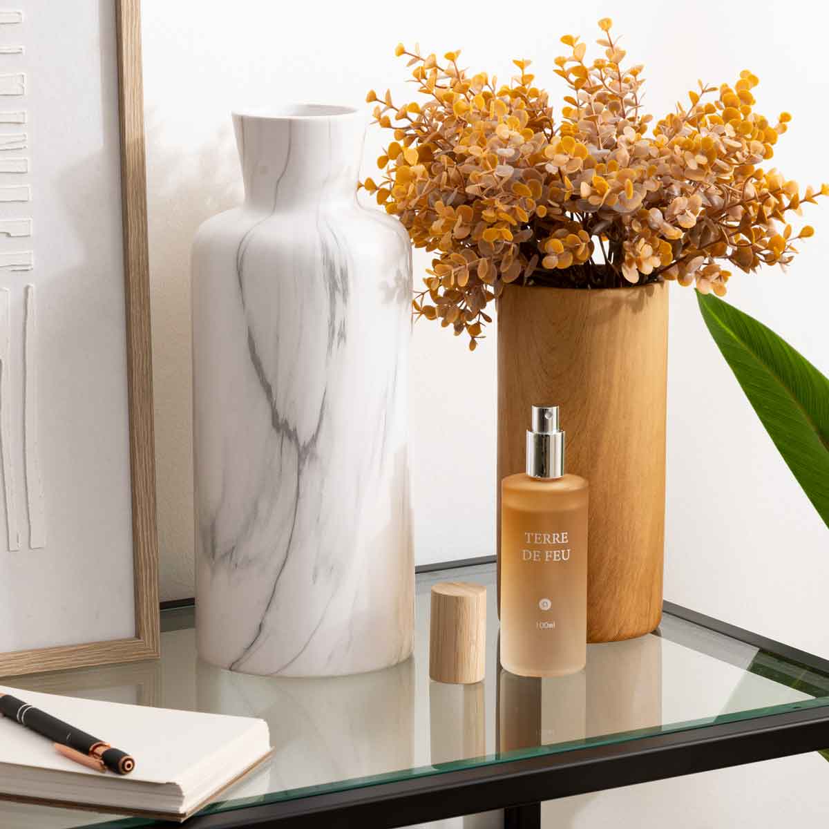 Vaso SOA efeito m&aacute;rmore em cer&acirc;mica 30cm