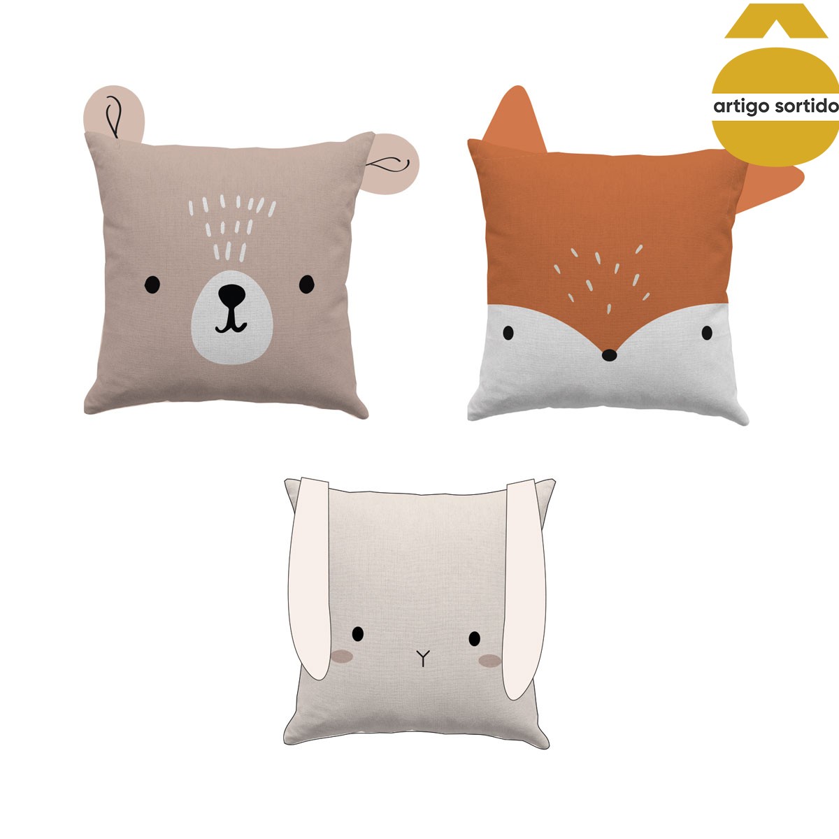 Almofada Funny Com Orelhas 40x40cm