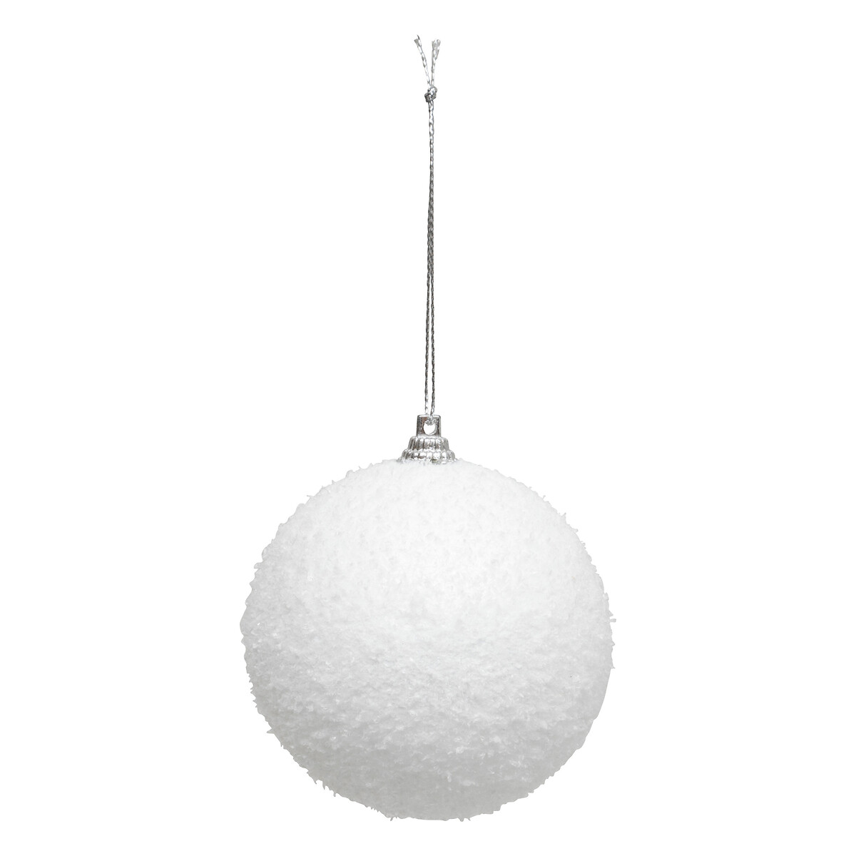 Conjunto de 4 bolas efeito neve branco 8cm