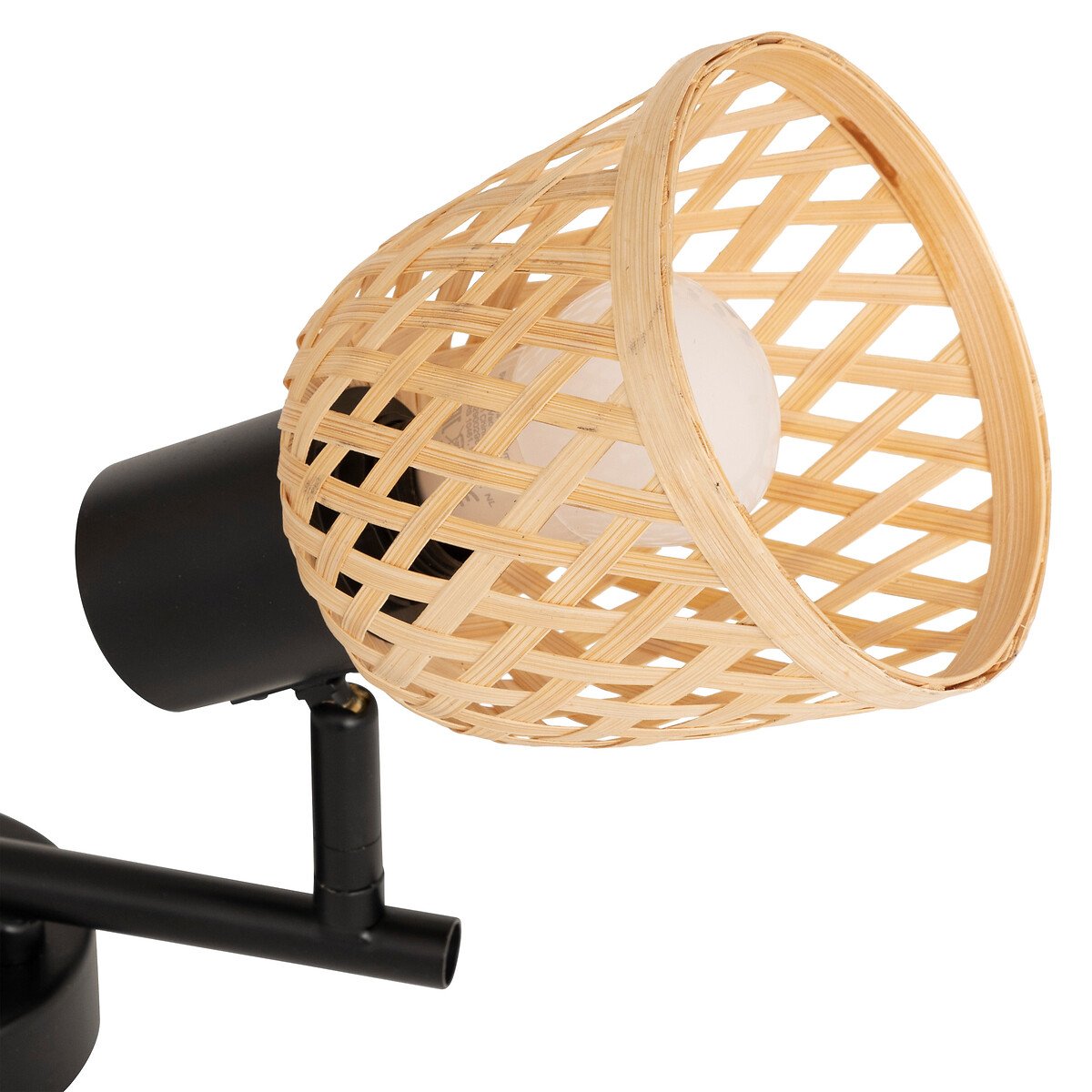 Candeeiro de parede LIO bege efeito r&aacute;fia com 2 focos