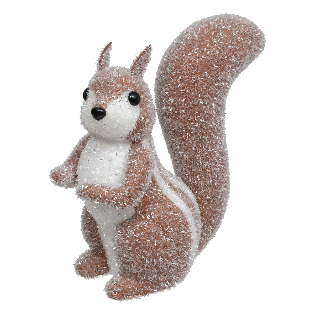 Figura de esquilo castanho e branco 31x15x32cm