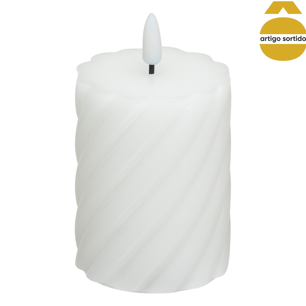 Vela led cilíndrica mina branca 11,5cm