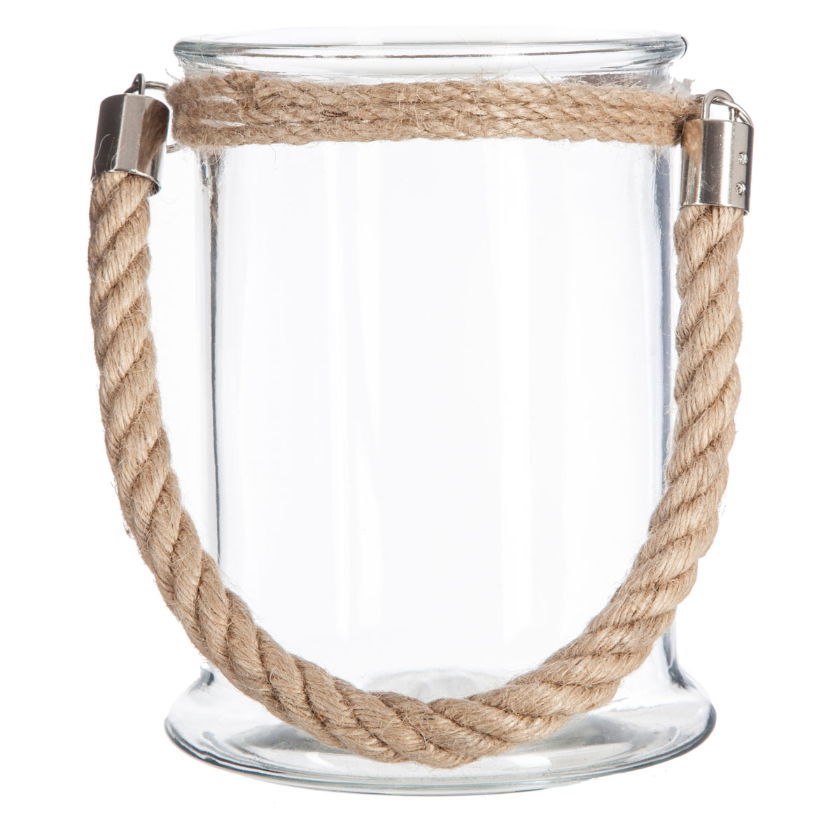Lanterna decorativa em vidro e corda LENA