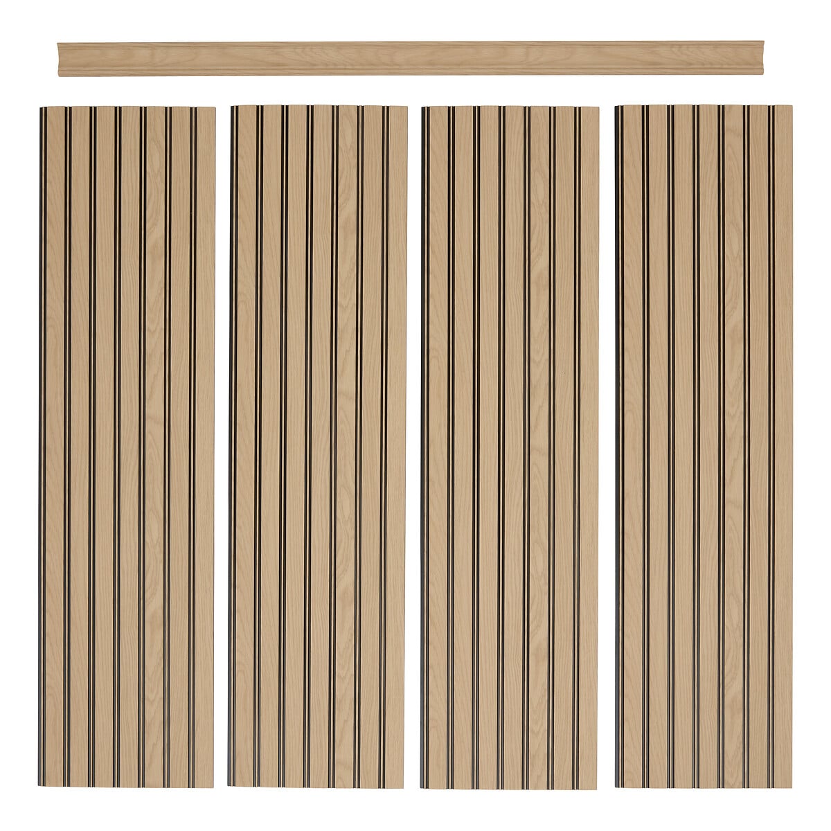 Conjunto de 4 pain&eacute;is decorativos BENY bege 100cm