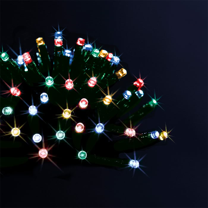 S&eacute;rie luminosa de natal solar multicolor 200 leds 20m