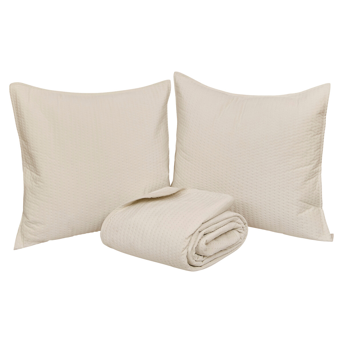 Colcha e 2 capas de almofada LILOU cru 240x260cm
