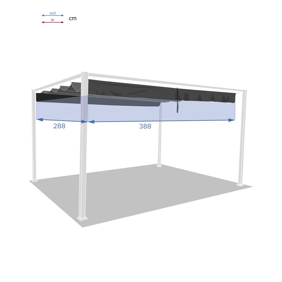 Cobertura para p&eacute;rgola palmeira cinza ard&oacute;sia