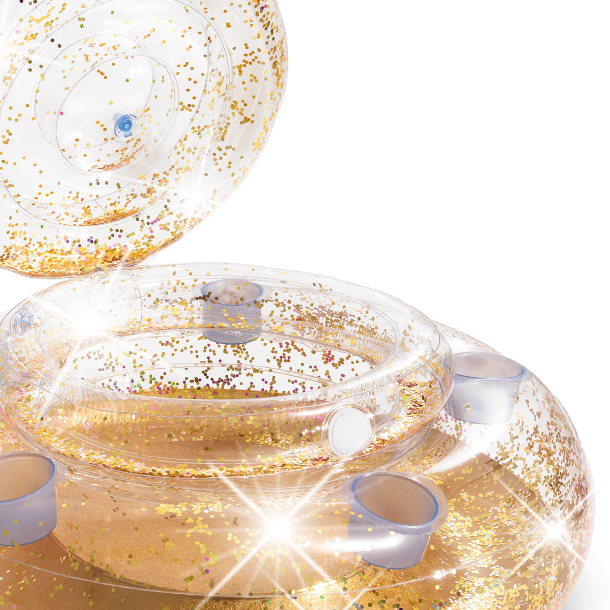 Suporte Para Bebidas Insufl&aacute;vel com Glitter