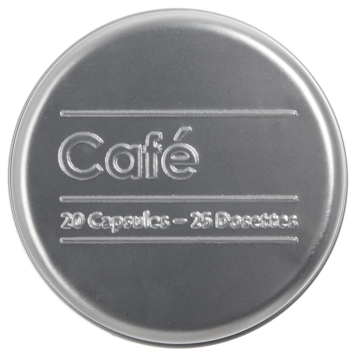 Lata para c&aacute;psulas de caf&eacute; em metal