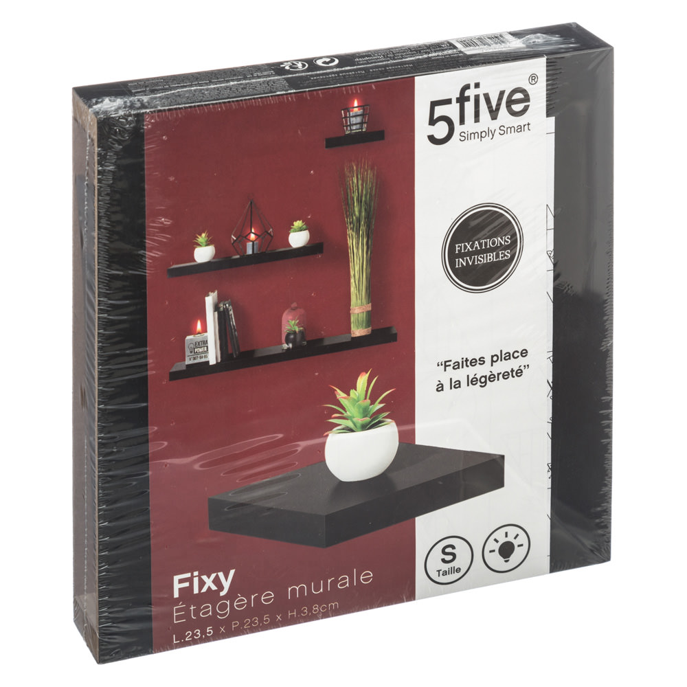 Prateleira kit deco preta 3,8x23,5x23,5cm