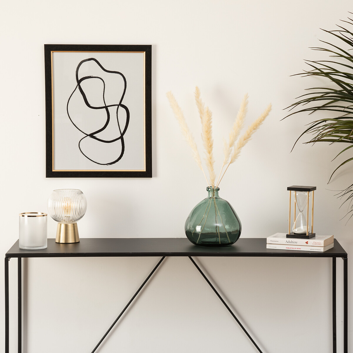 Jarra ULY verde caqui de vidro reciclado 22cm