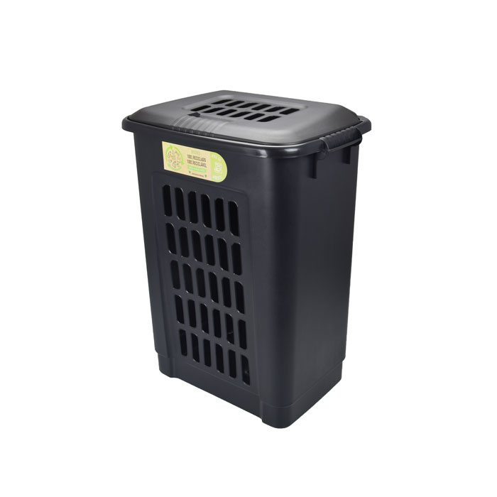 Cesto de roupa wc preto 57l