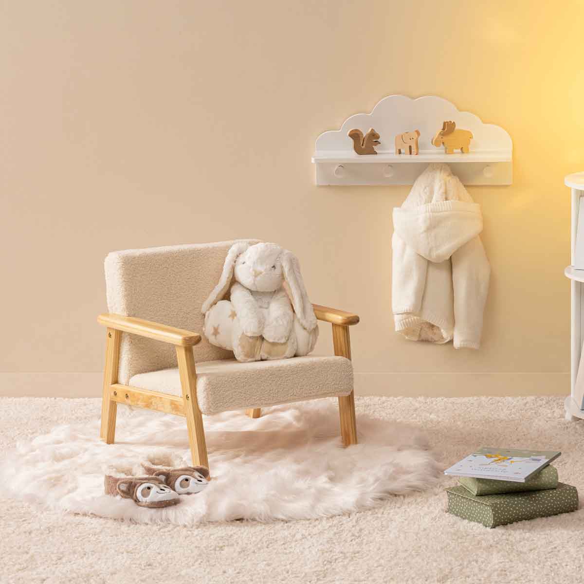 Poltrona BASILE boucl&eacute; cru