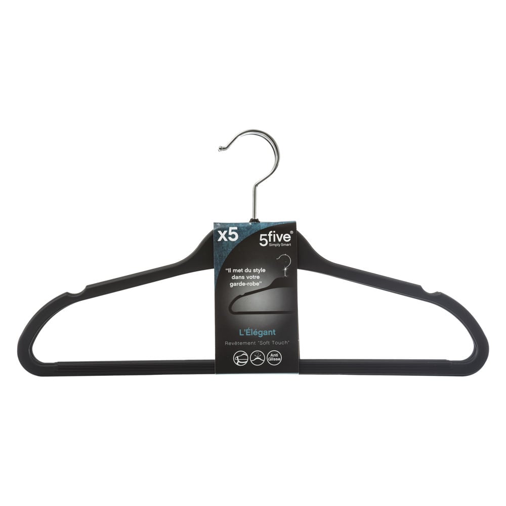 Conjunto de 5 cabides pretos
