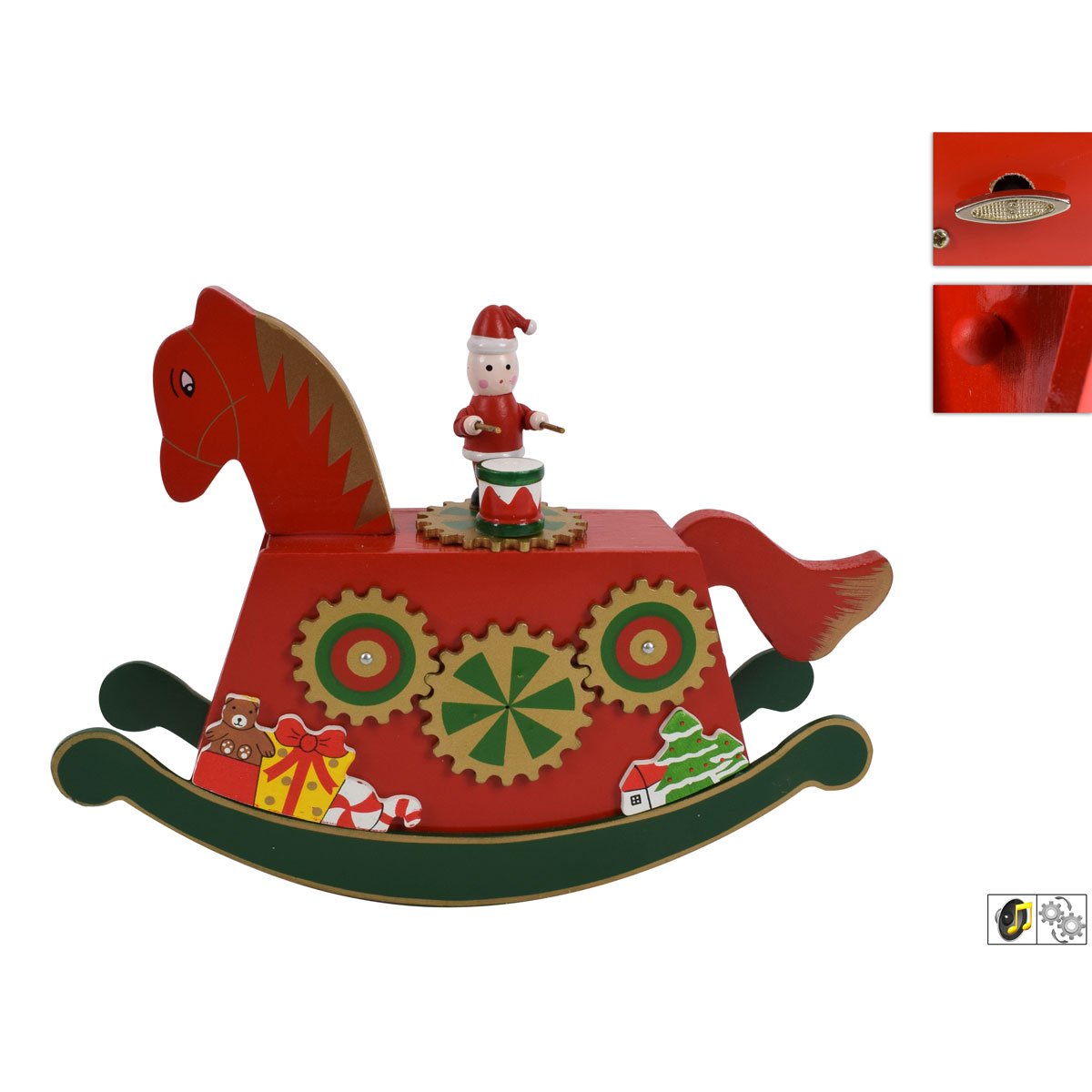 Caixa Musical Com Cavalo De Baloi&ccedil;o Vermelho