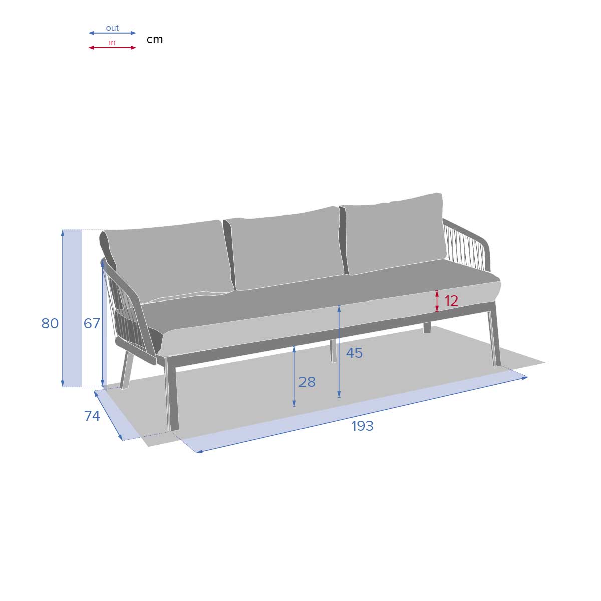 Sofá BARCELONE 3 lugares