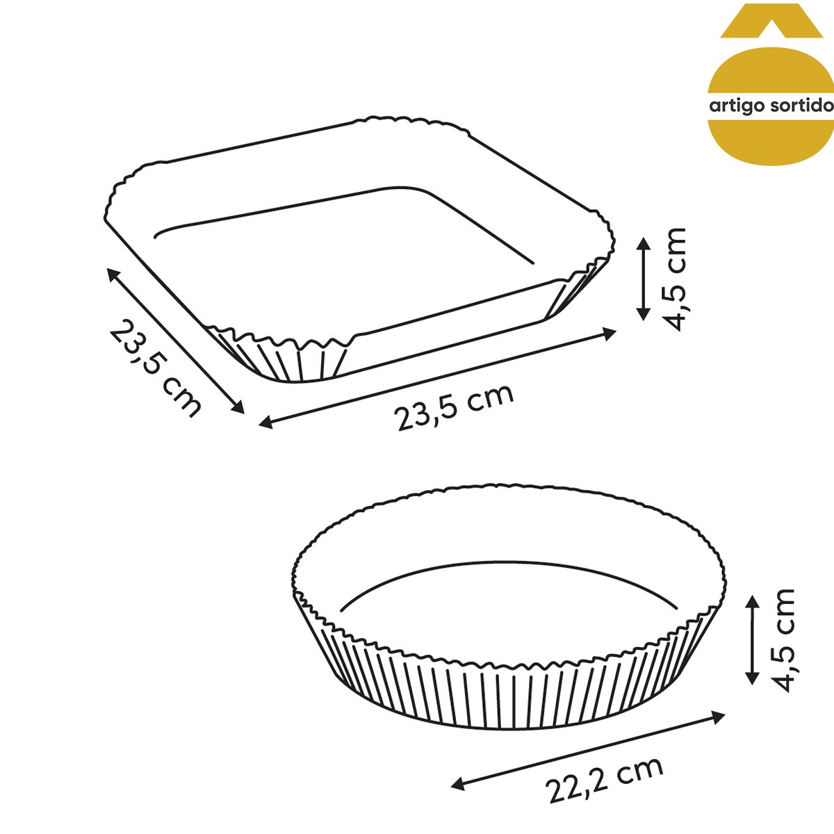 Conjunto de 50 formas papel para air fryer