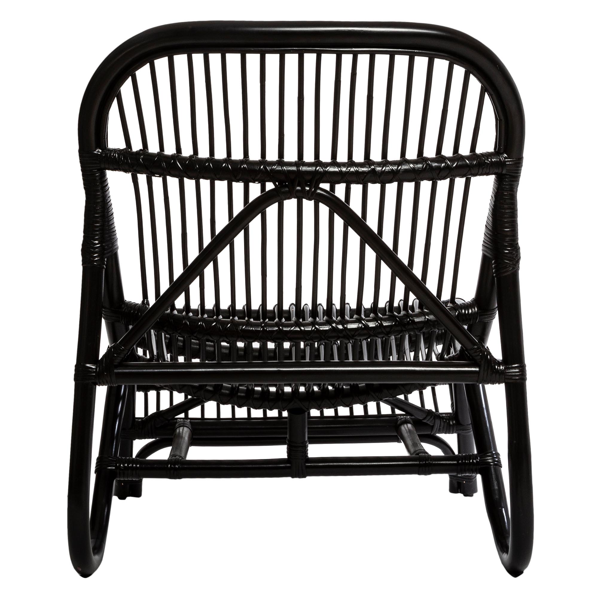 Cadeir&atilde;o Preto Em Rattan Tamara