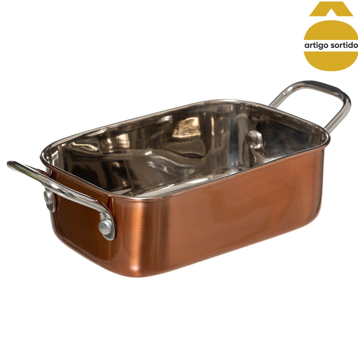 Caçarola de apresentação cobre em inox