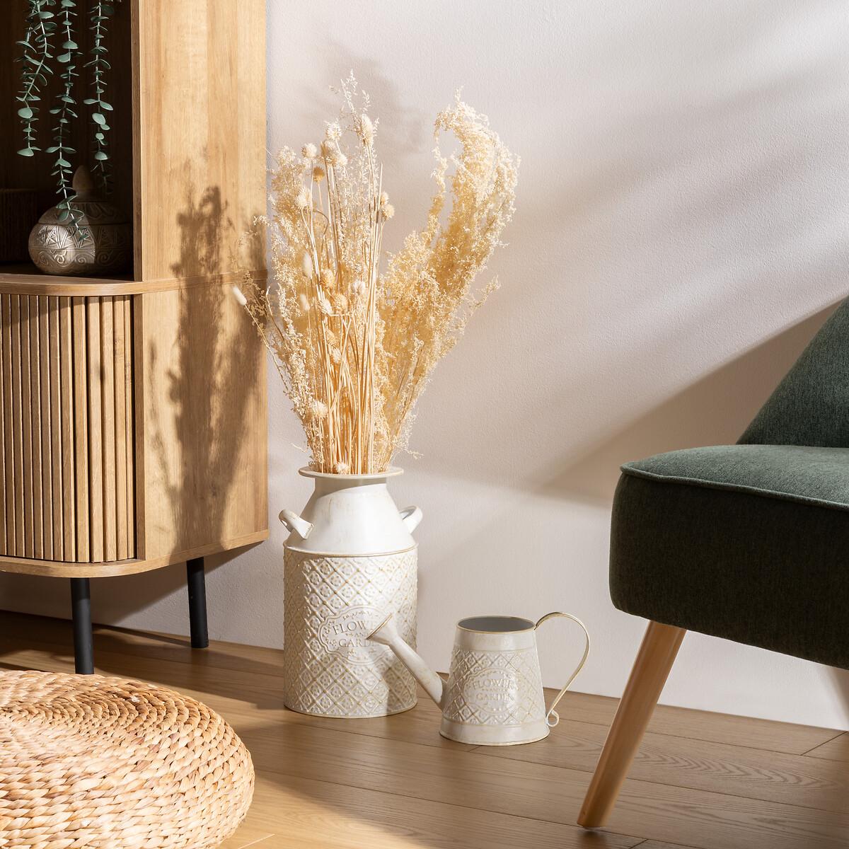 Regador TINO em metal branco 27x14x16,5cm