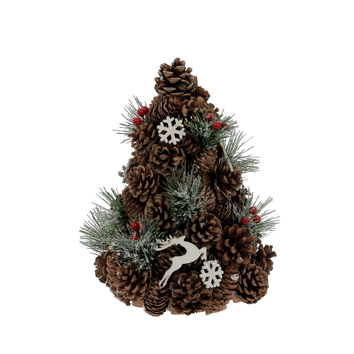 Cone pinheiro com pinhas e bagas 30cm