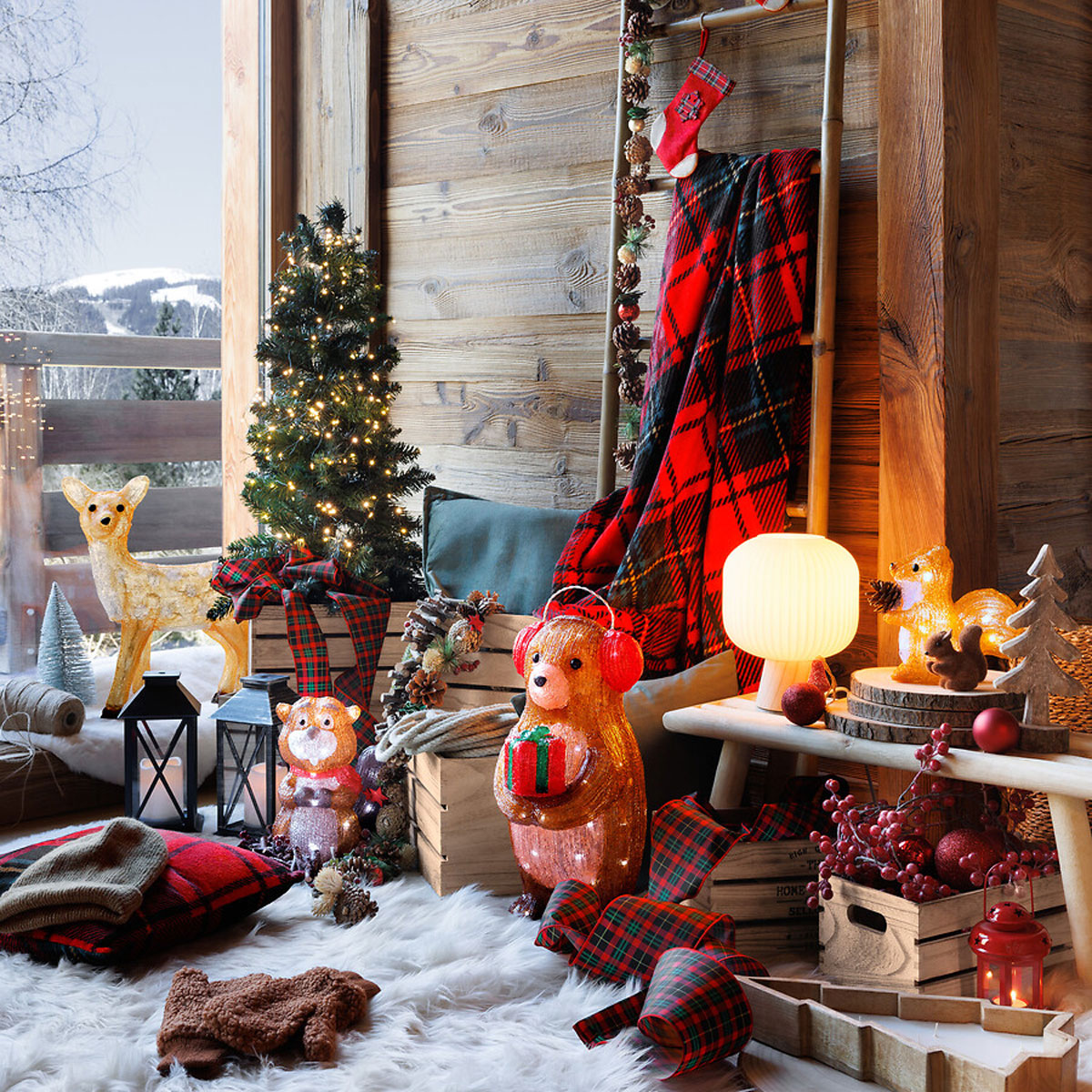 Caixa em madeira FACTORY natural 18x32x23cm