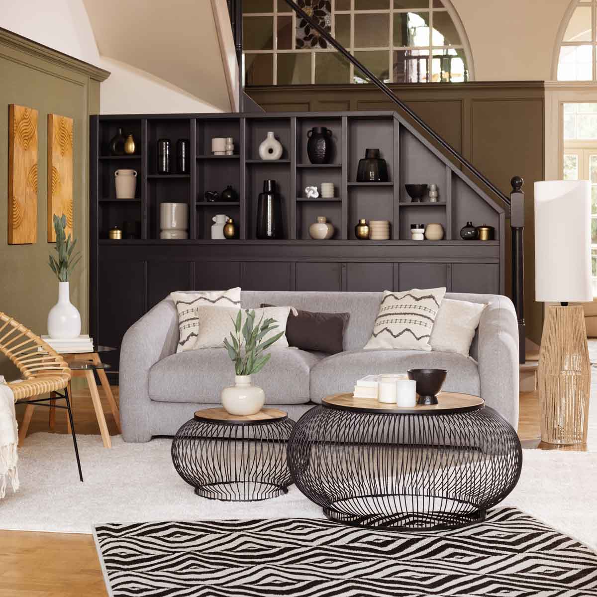 Sofá cama GENERIQUE cinza 198cm