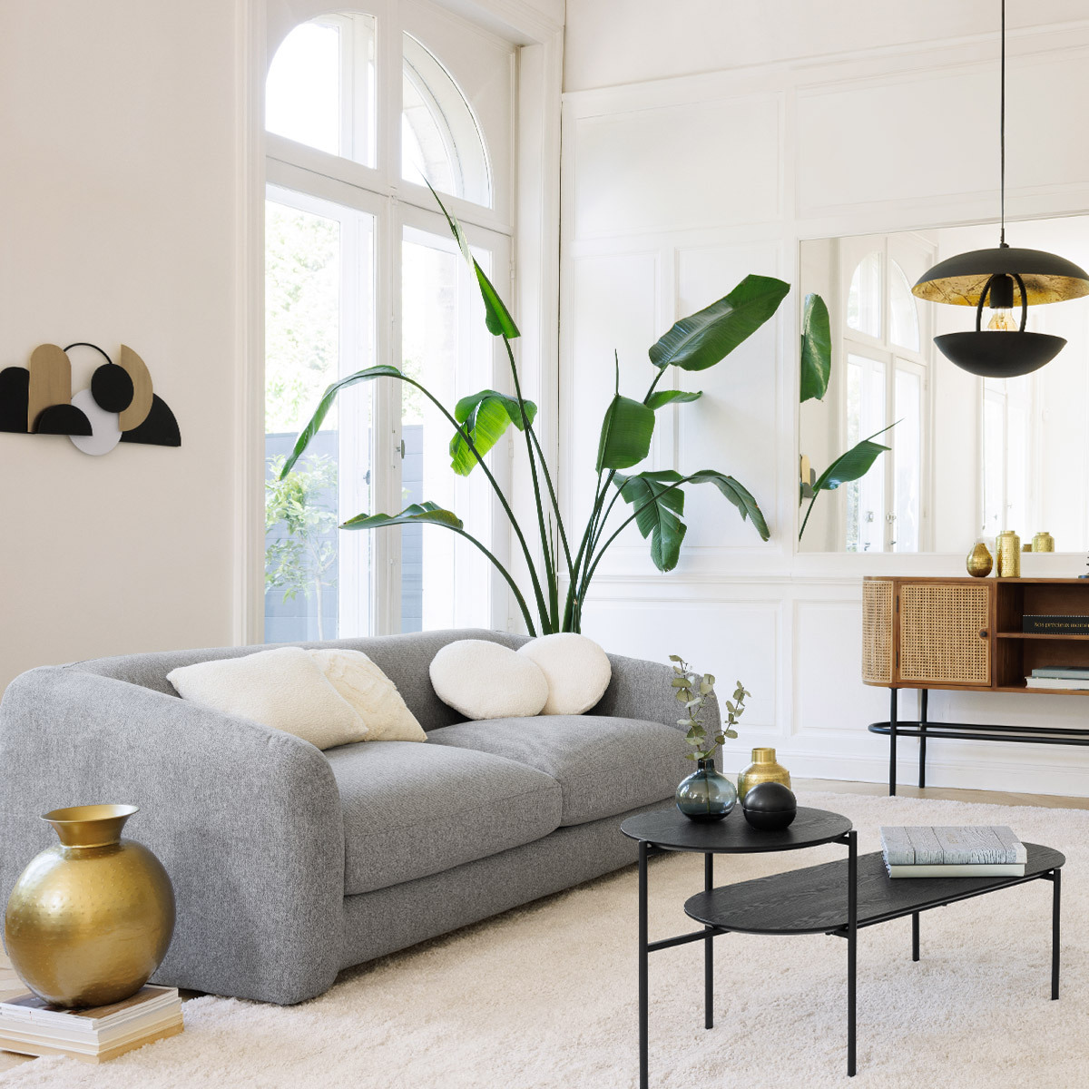 Almofada boucl&eacute; marfim 40 cm