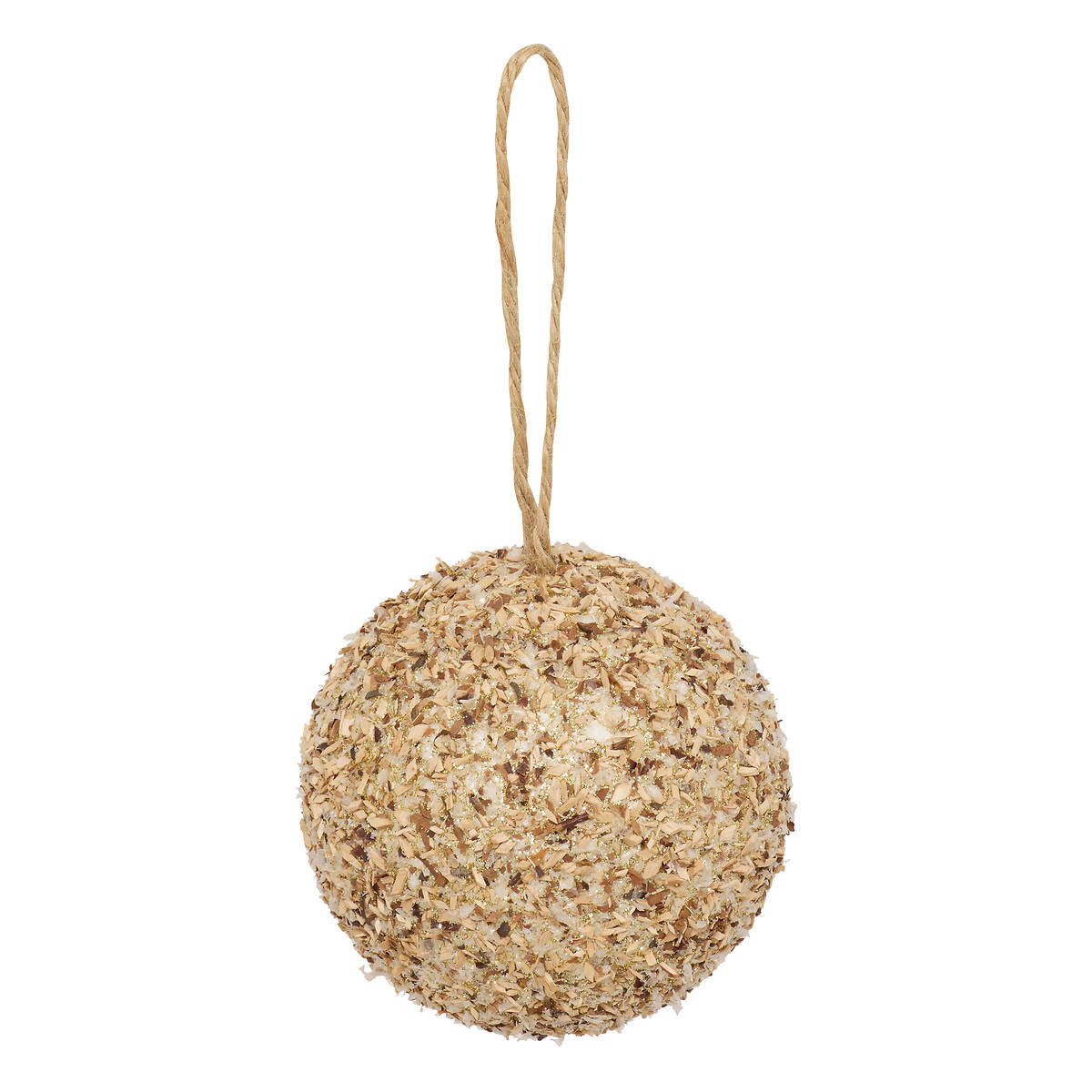 Bola de natal efeito madeira 10cm