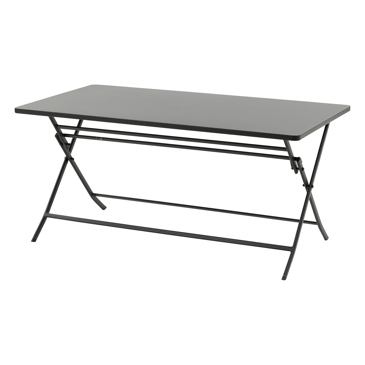 Mesa retangular dobr&aacute;vel GREENSBORO cinza escuro em metal