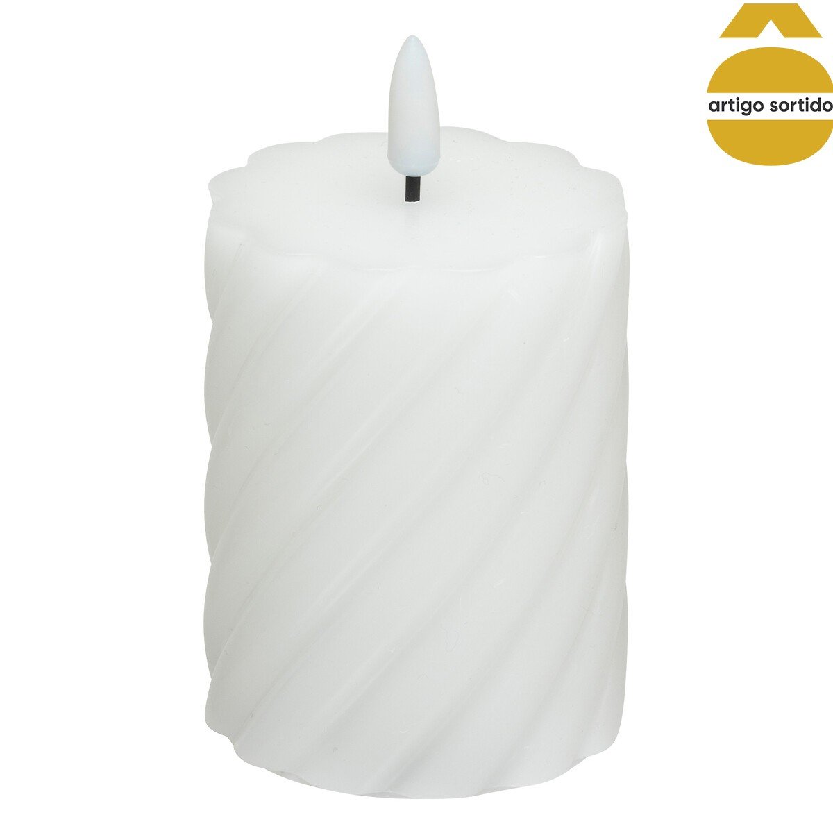 Vela led cil&iacute;ndrica mina branca 11,5cm