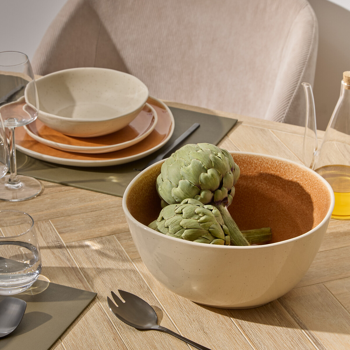 Saladeira WONJA castanho em porcelana 26cm