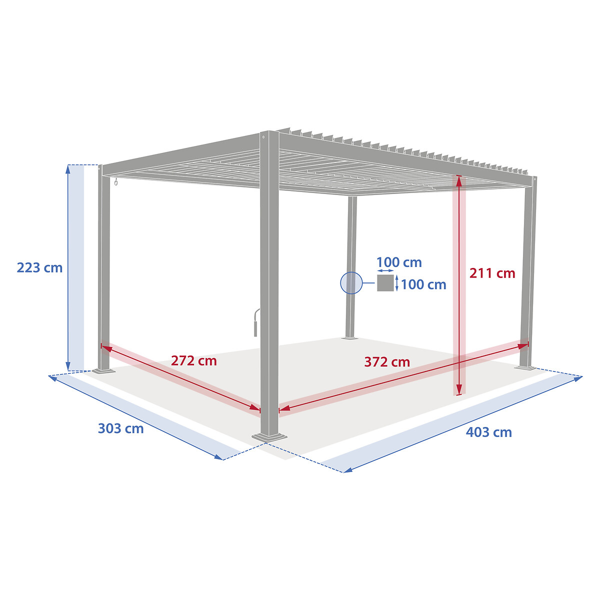 P&eacute;rgola EVONIS cinza graphite 4x3m