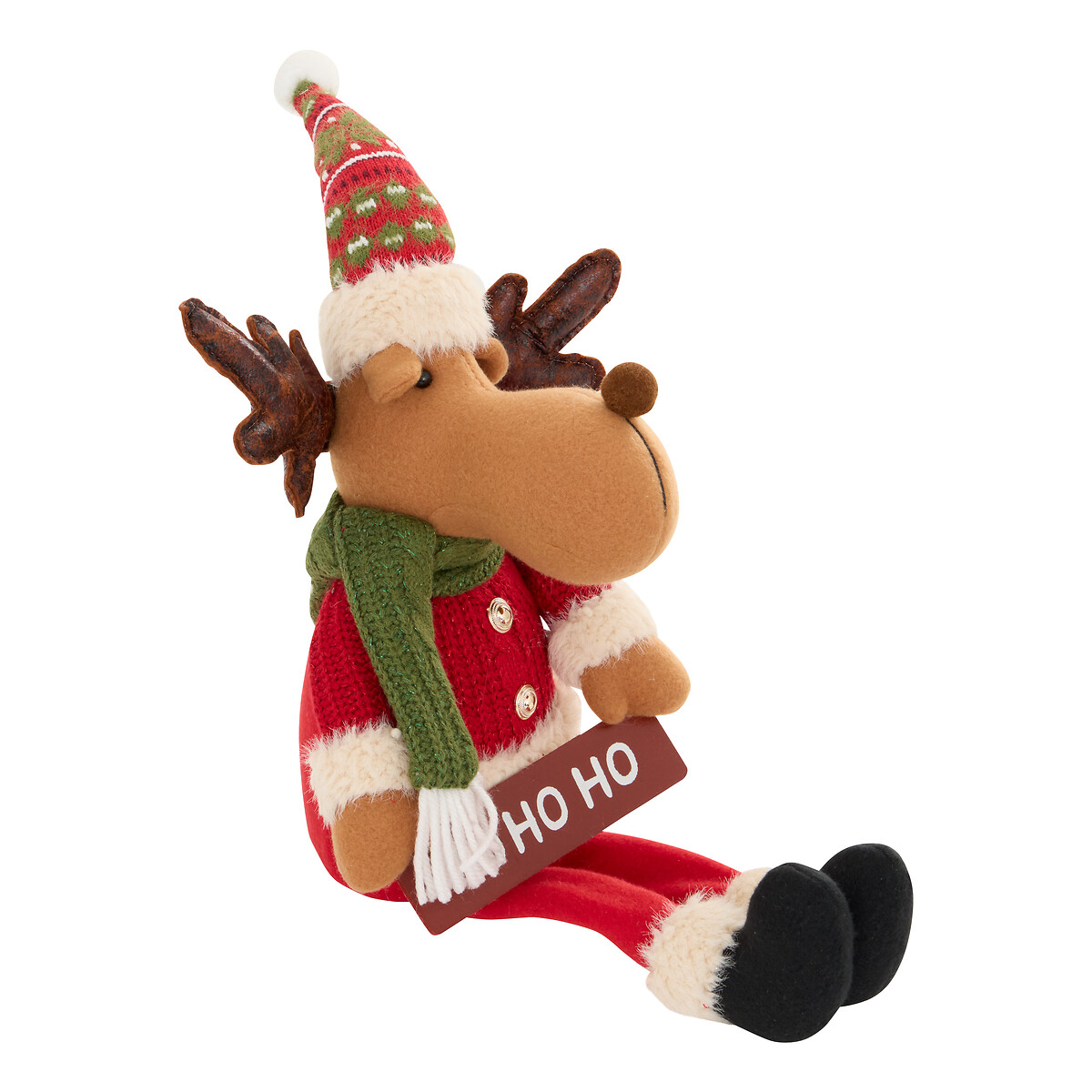 Figura Rena com placa ho ho ho 64cm